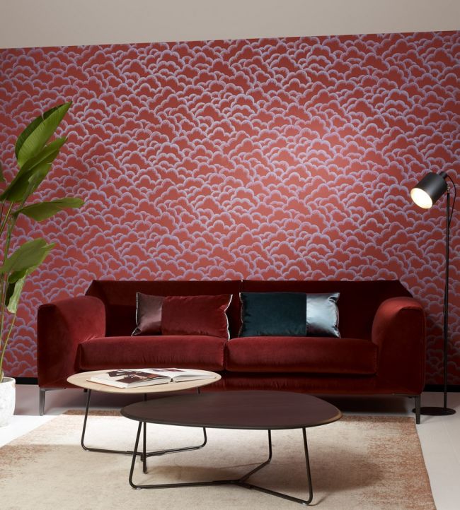 Cumulus Room Wallpaper - Red
