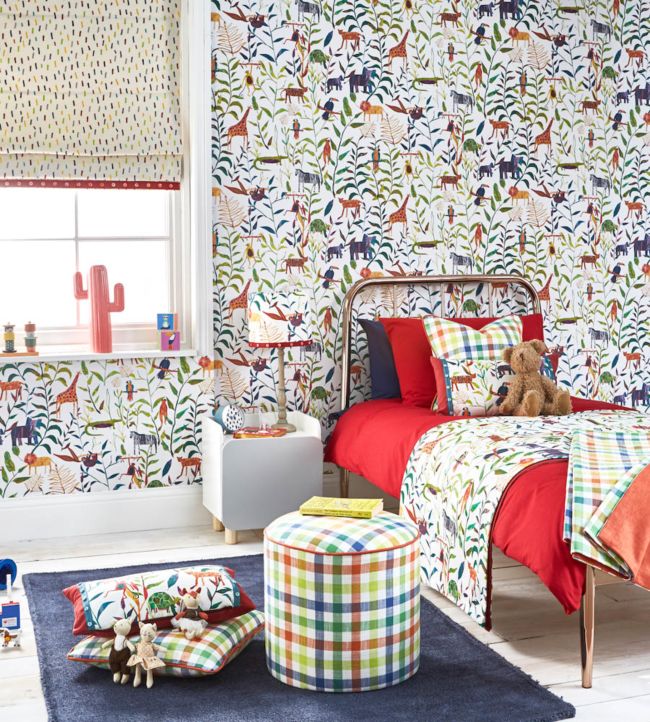 Peek A Boo Nursey Room Wallpaper - Multicolor