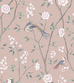 Paradise Birds Wallpaper - Pink 