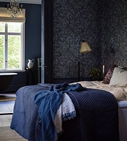 Rosewood Night Room Wallpaper - Blue