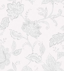 Indigo Bloom Wallpaper - White