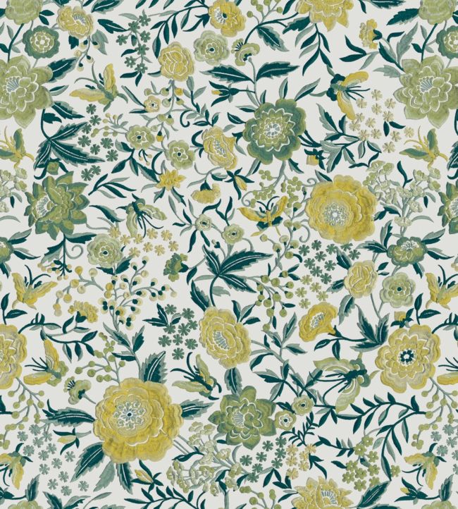 Oriental Garden Wallpaper - Green