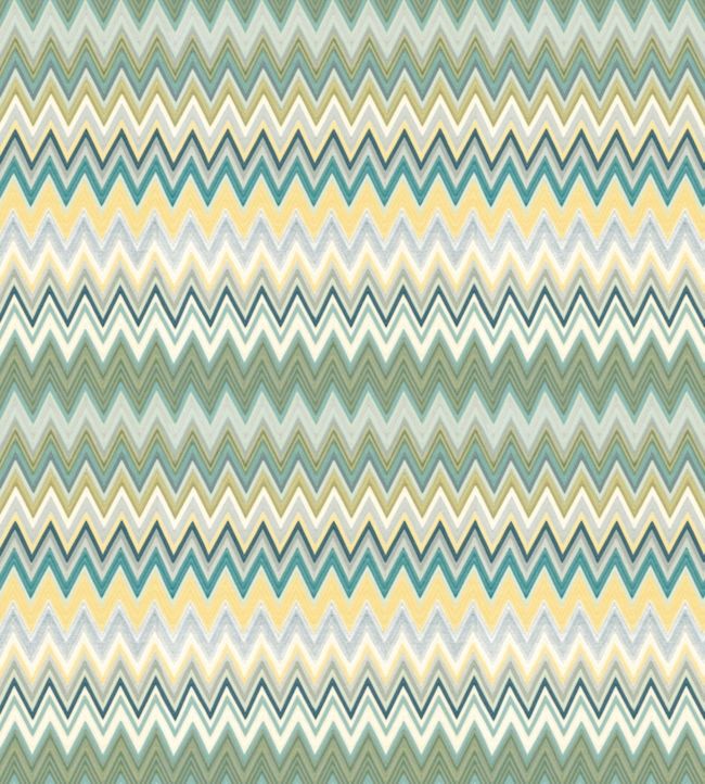 Zig Zag Multicolore Wallpaper - Green