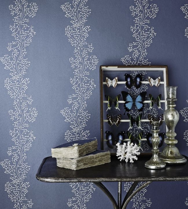 Sparkle Coral Room Wallpaper - Blue