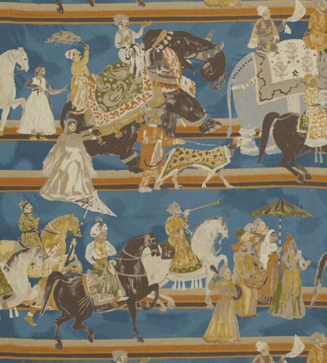 Wedding Parade Fabric - Blue