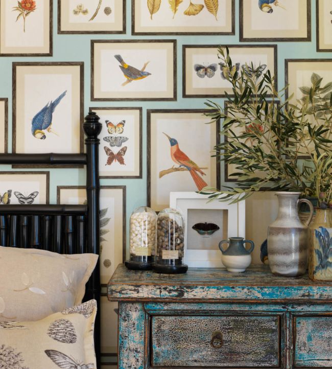 Picture Gallery Room Wallpaper - Teal