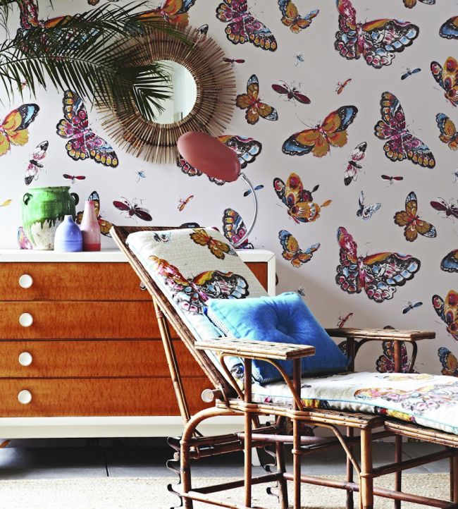 Butterfly House Room Fabric - Gray