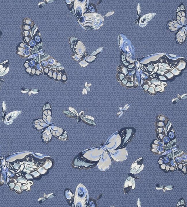 Butterfly House Fabric - Blue