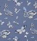 Butterfly House Fabric - Blue