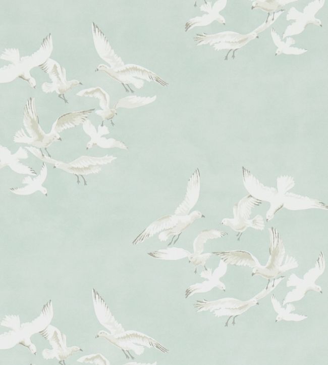 Seagulls Wallpaper - Green 