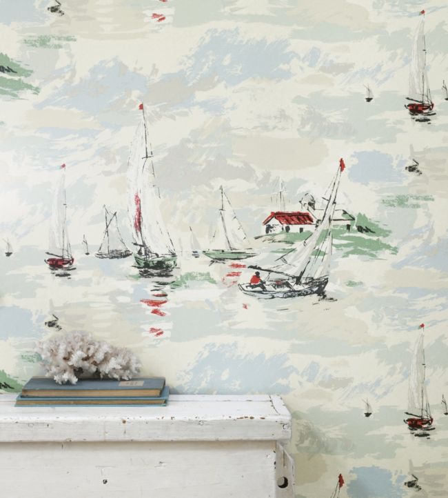 Sail Away Nursey Room Wallpaper - Cream