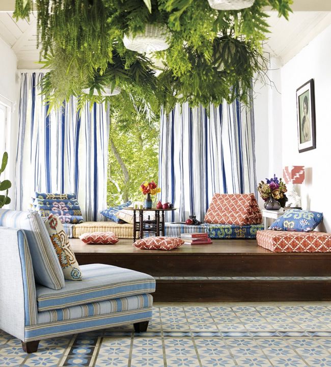 Anatolia Stripe Room Fabric - Blue