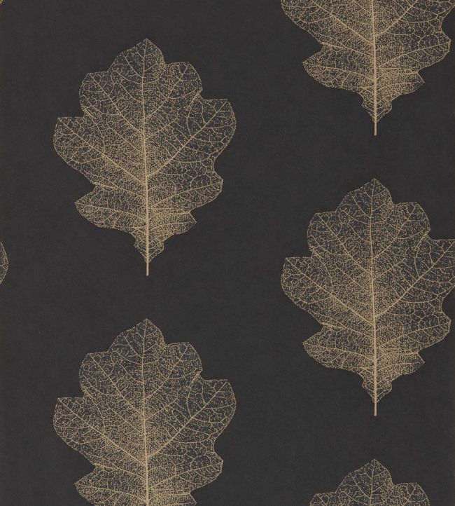 Oak Filigree Wallpaper - Black 