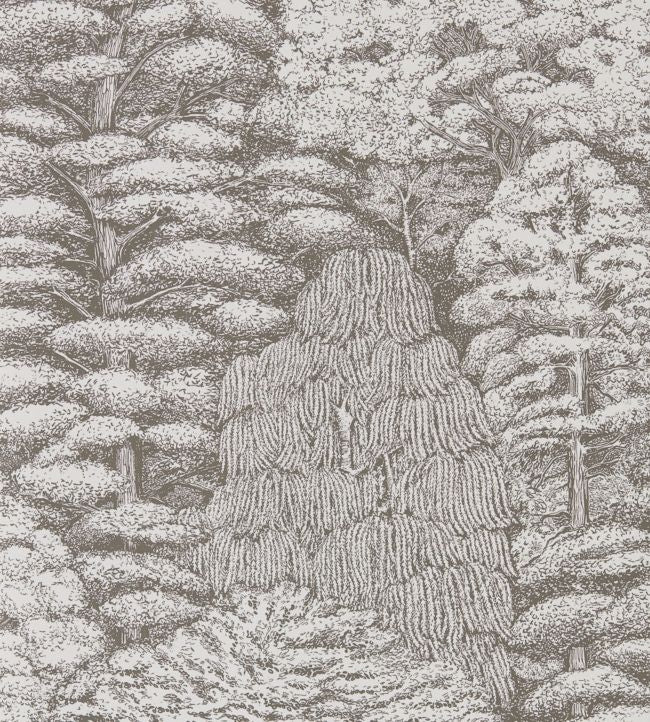 Woodland Toile Wallpaper - Gray 