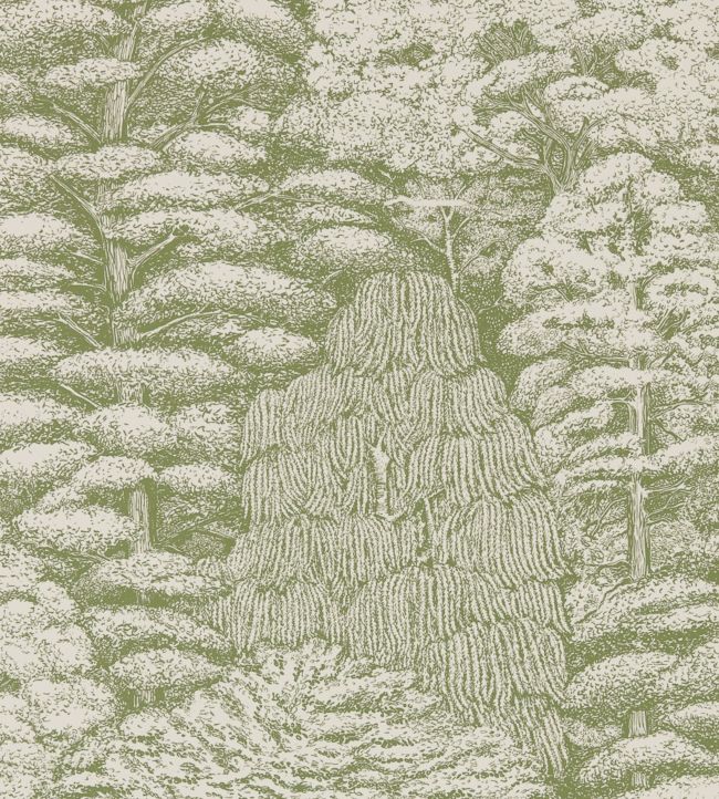 Woodland Toile Wallpaper - Green 