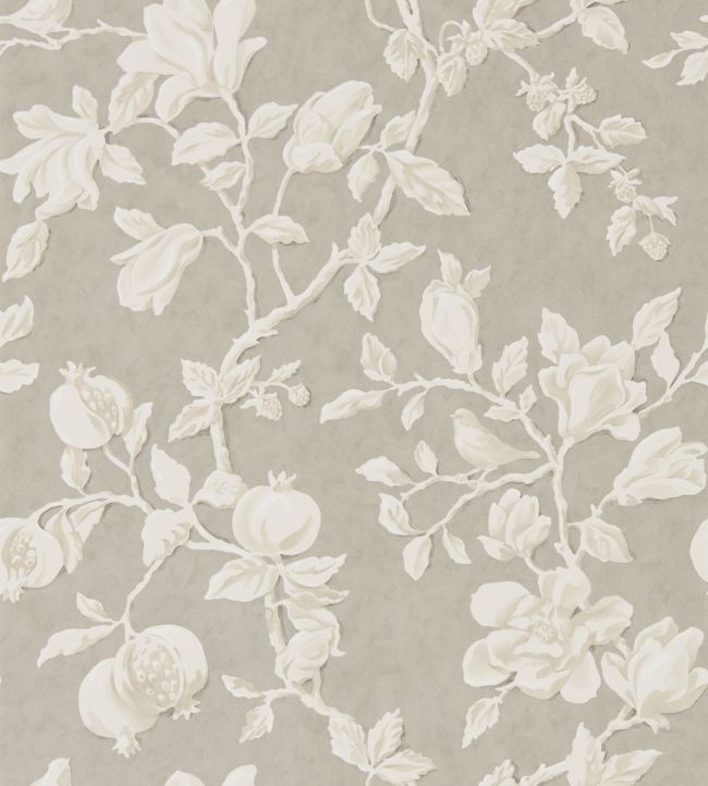 Magnolia & Pomegranate Wallpaper - Silver