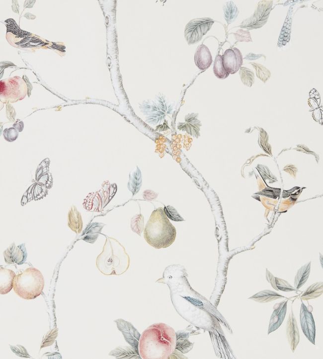 Fruit Aviary Wallpaper - Cream