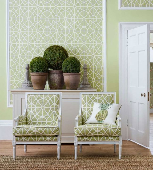 Garden Plan Room Wallpaper - Green