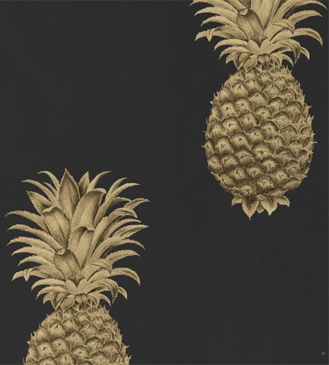 Pineapple Royale Wallpaper - Black