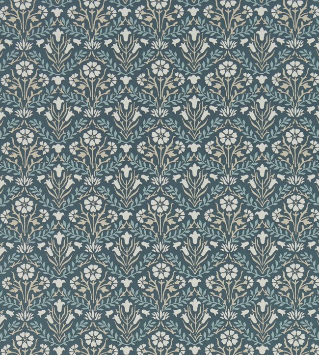 Morris Bellflowers Wallpaper - Blue 