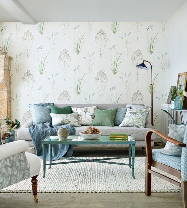 Farne Grasses Room Wallpaper - Gray
