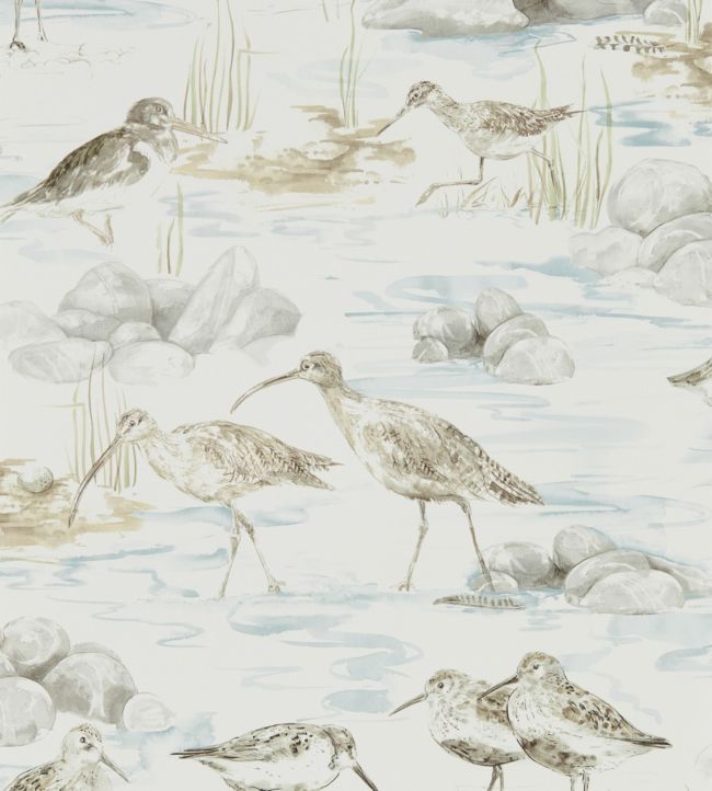 Estuary Birds Wallpaper - Multicolor