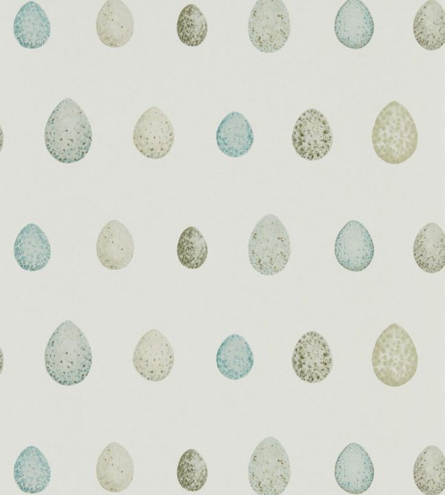 Nest Egg Wallpaper - Teal 