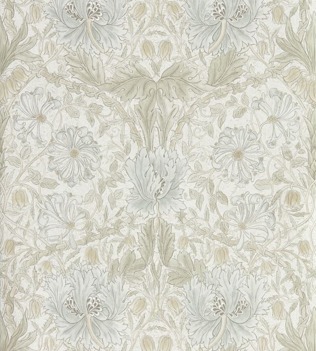 Pure Honeysuckle & Tulip Wallpaper - White
