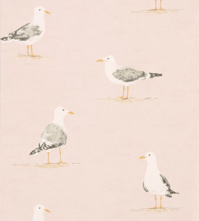 Shore Birds Wallpaper - Pink