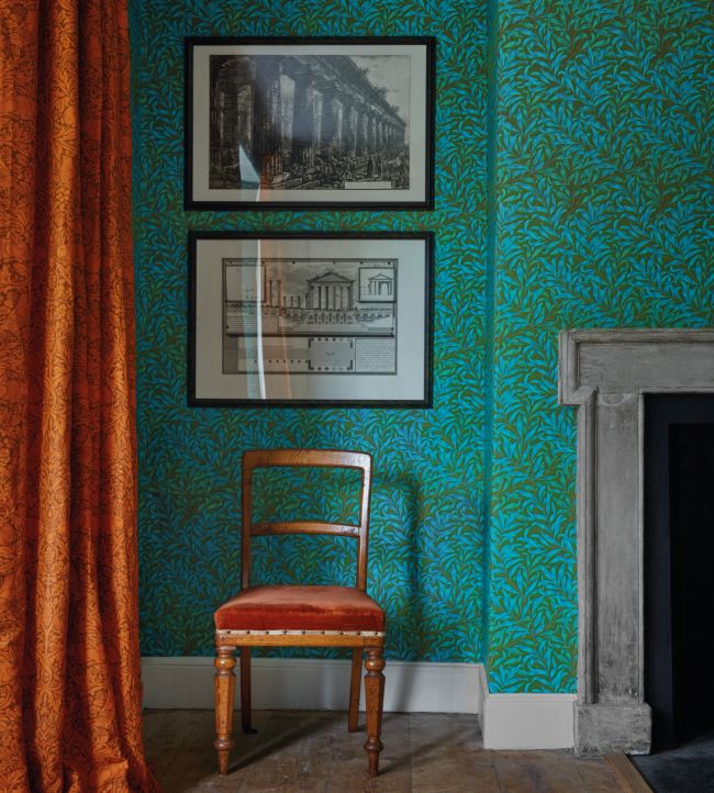 Willow Boughs Room Wallpaper 2 - Teal
