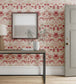 Simply Strawberry Thief Room Wallpaper - Red