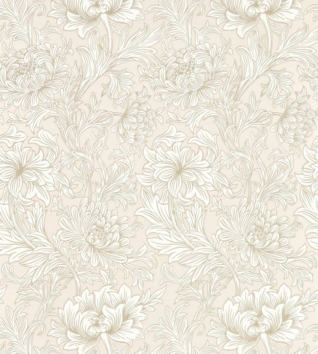 Chrysanthemum Toile Wallpaper - Cream