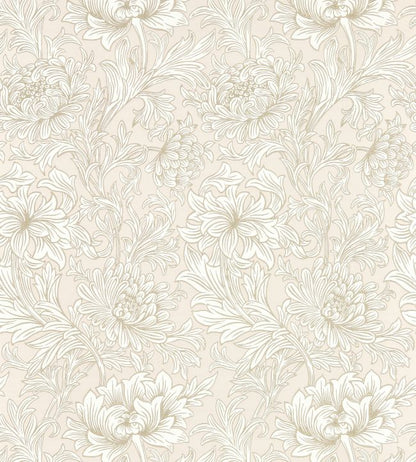 Chrysanthemum Toile Wallpaper - Cream