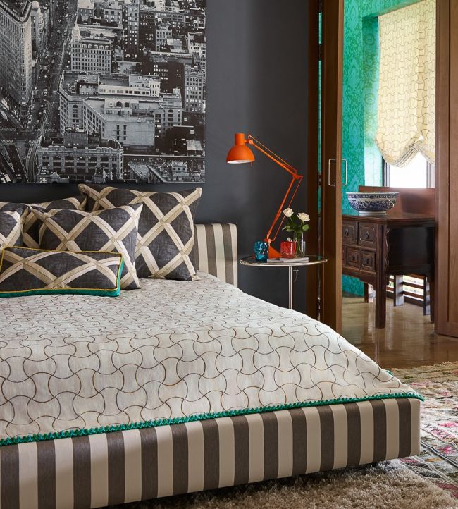 Linked In Colours Room Fabric - Gray