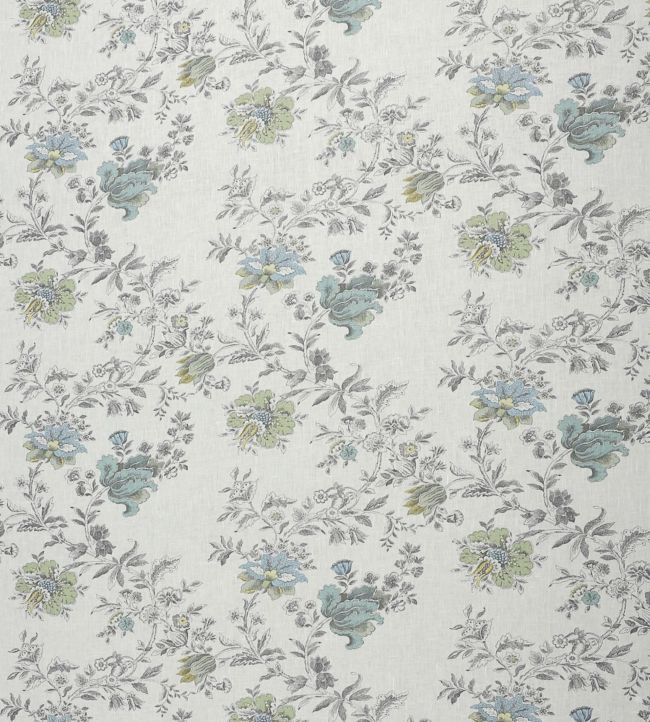 Nine Flowers Fabric - Gray 