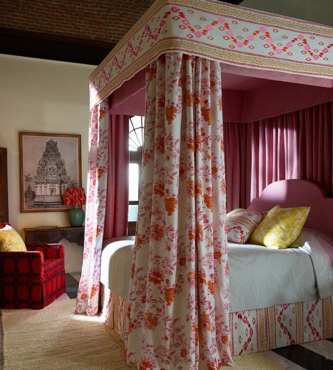 Chine Stripe Room Fabric - Pink