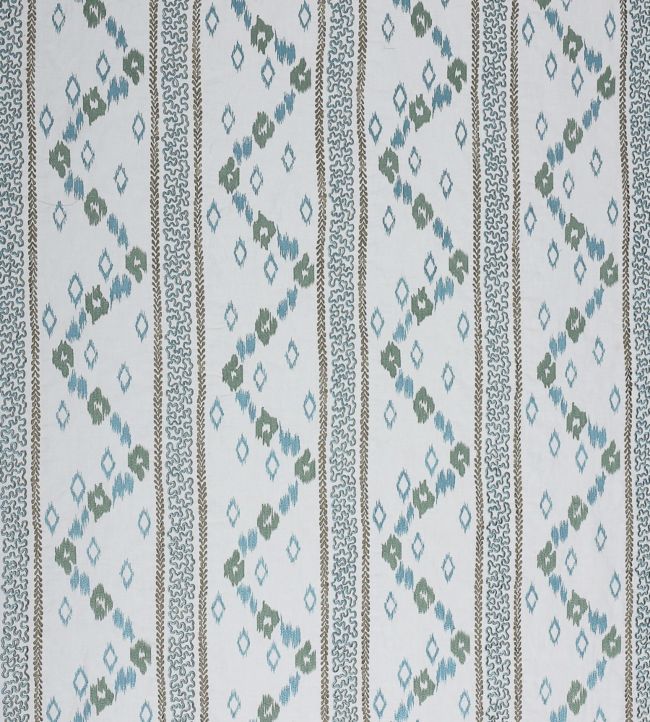 Chine Stripe Fabric - Blue