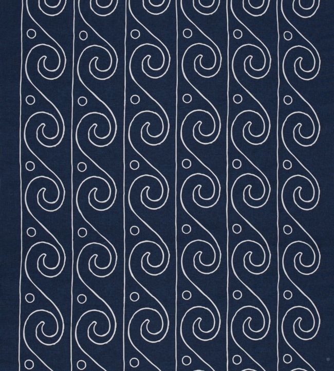 Scroll Work Fabric - Blue 