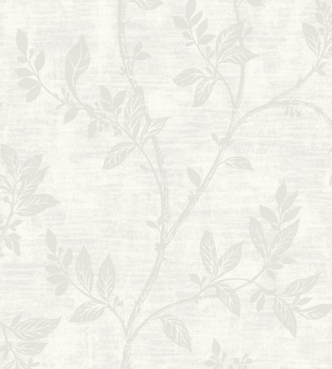 Faded Leaves Wallpaper - White