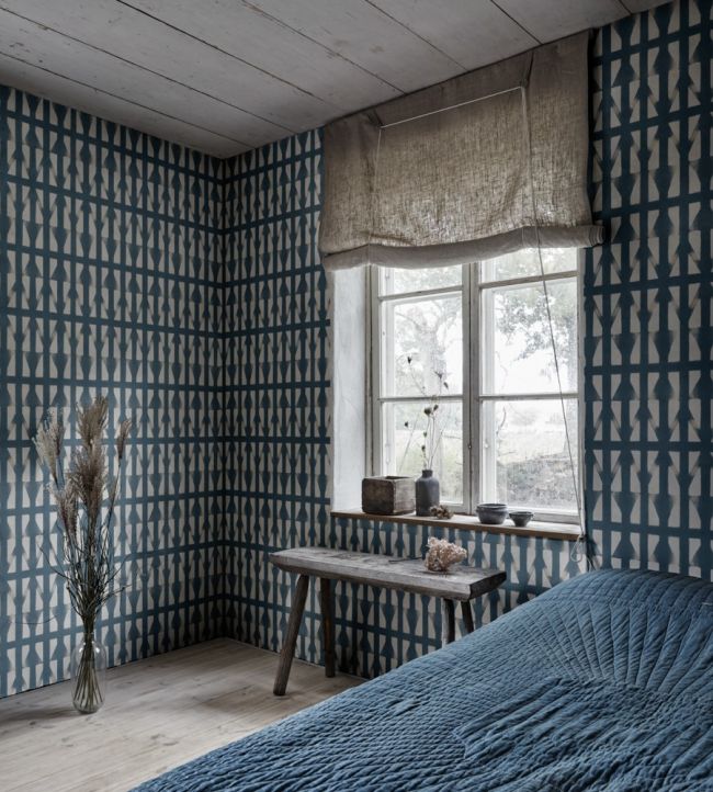 Shibori Room Wallpaper - Blue