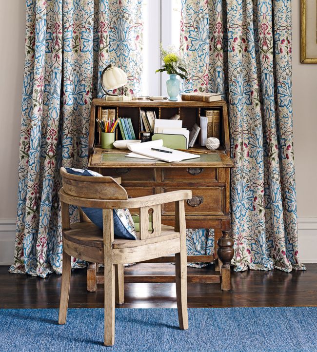 Artichoke Embroidery Room Fabric 2 - Blue