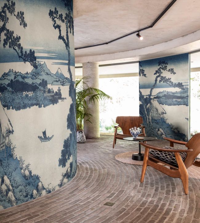 Nihonga Room Wallpaper - Blue
