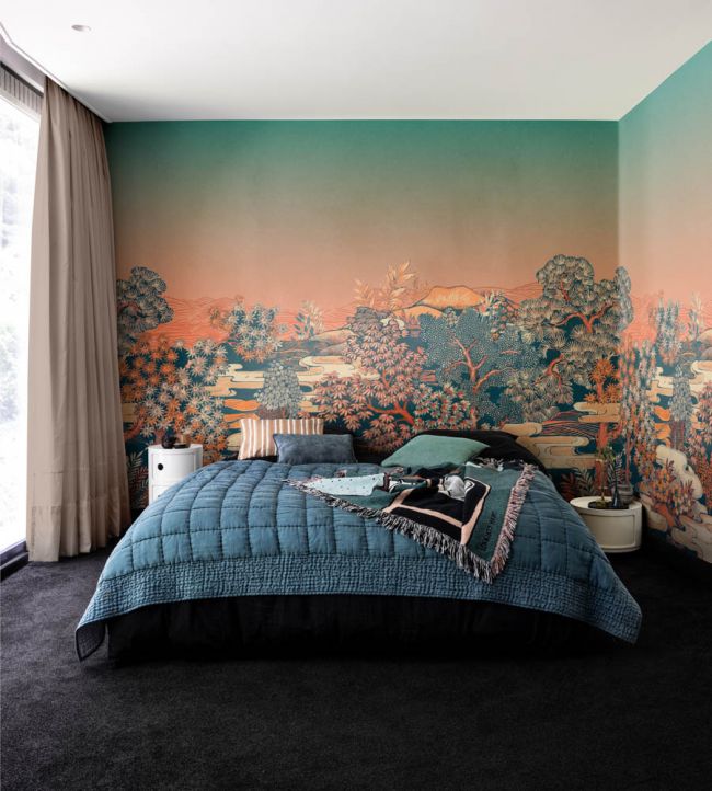 Wild Garden Room Wallpaper - Orange