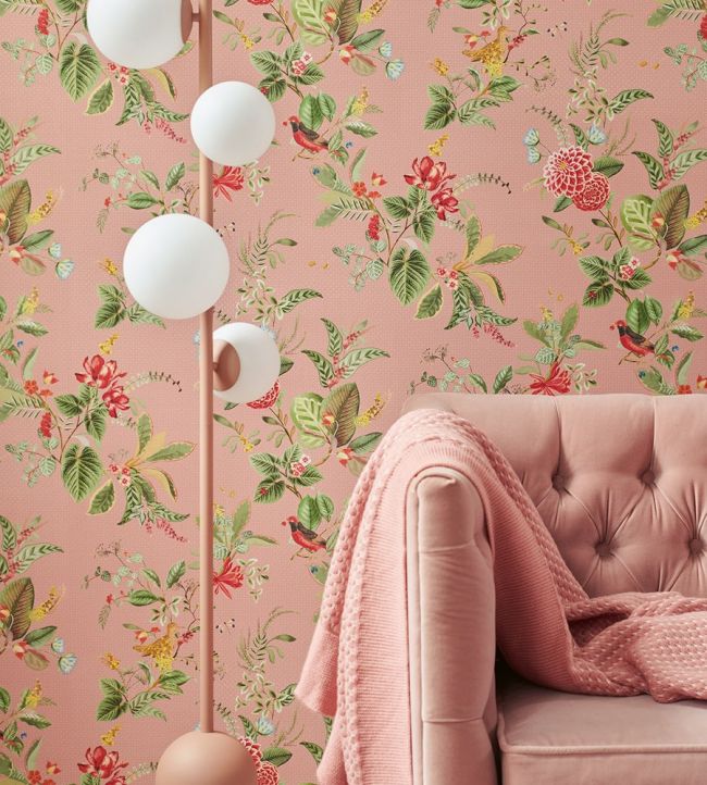 Floris Room Wallpaper - Pink