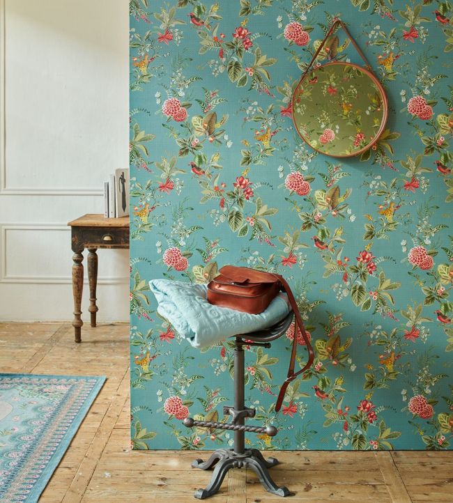 Floris Room Wallpaper - Blue