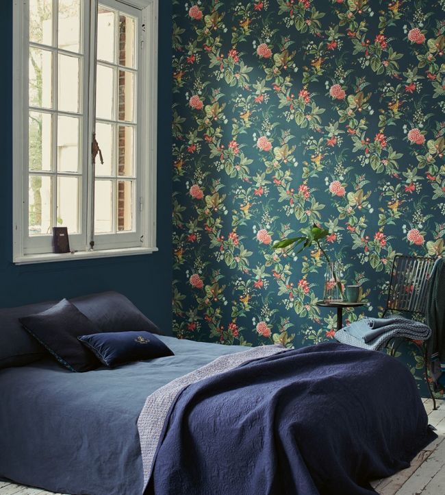 Floris Room Wallpaper - Teal