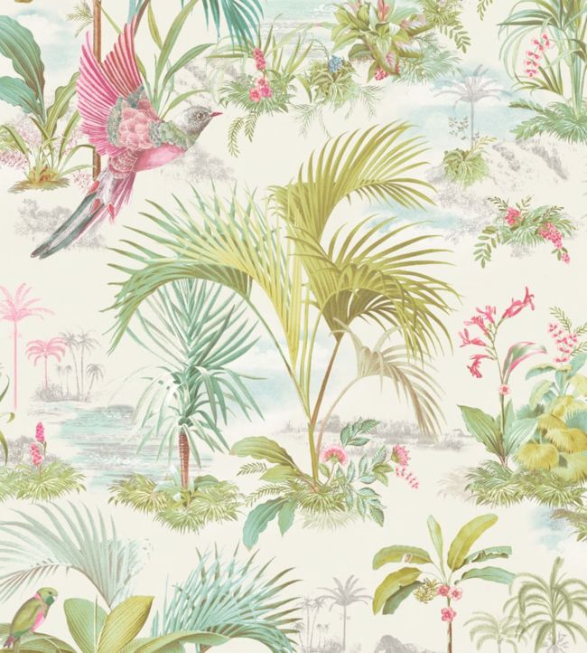 Palm Scenes Wallpaper - Green