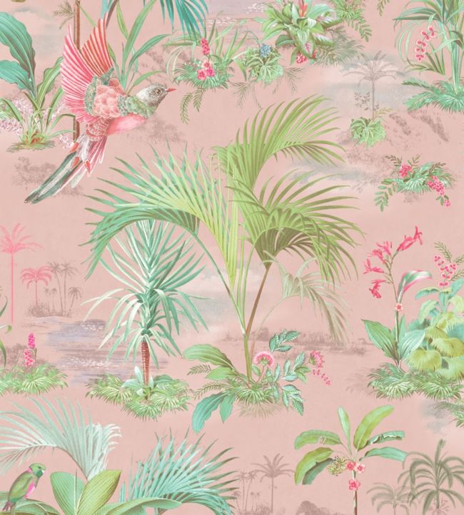 Palm Scenes Wallpaper - Pink 