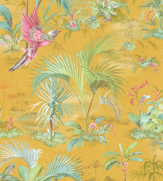 Palm Scenes Wallpaper - Gold