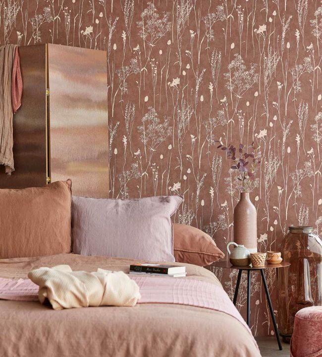 Delicate Botanicals Room Wallpaper - Pink